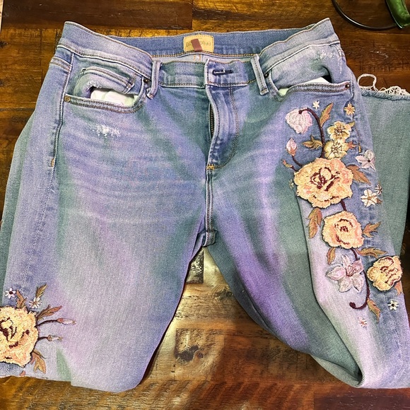 Driftwood Jackie Jeans with embroidered flowers Size 29 - Picture 4 of 6